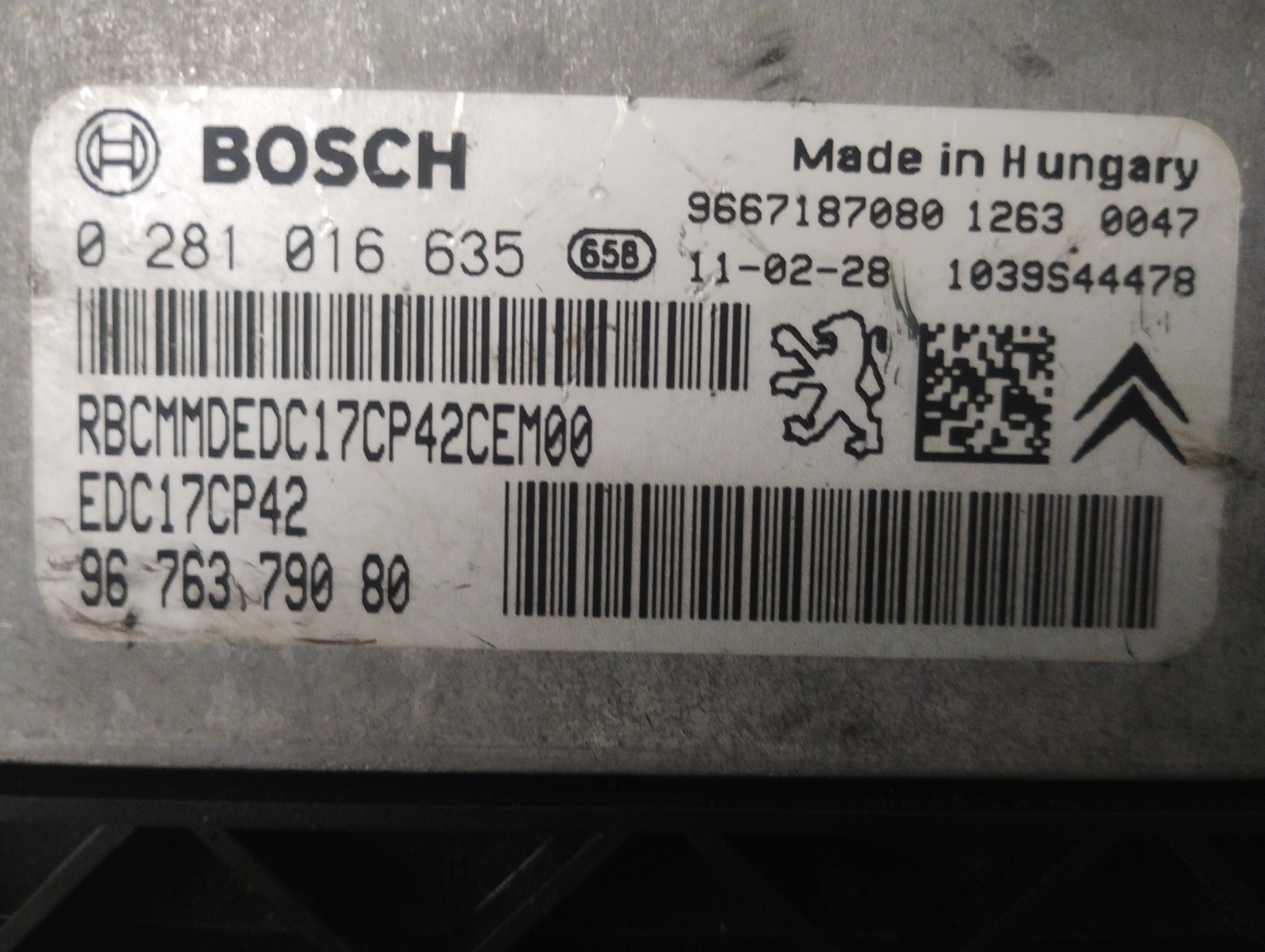 Centralina motore Peugeot 508 2.2HDI 0281016635 EDC17CP42