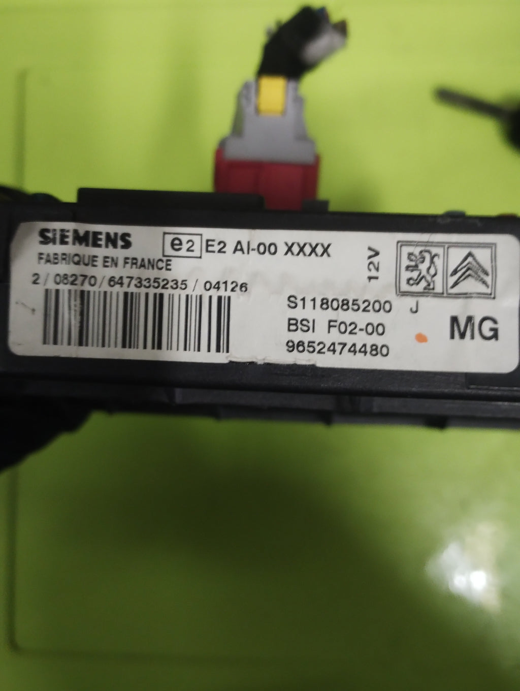kit accensione Citroen C3 1° serie 9652474480 BODY COMPUTER + 9654305780 ecu