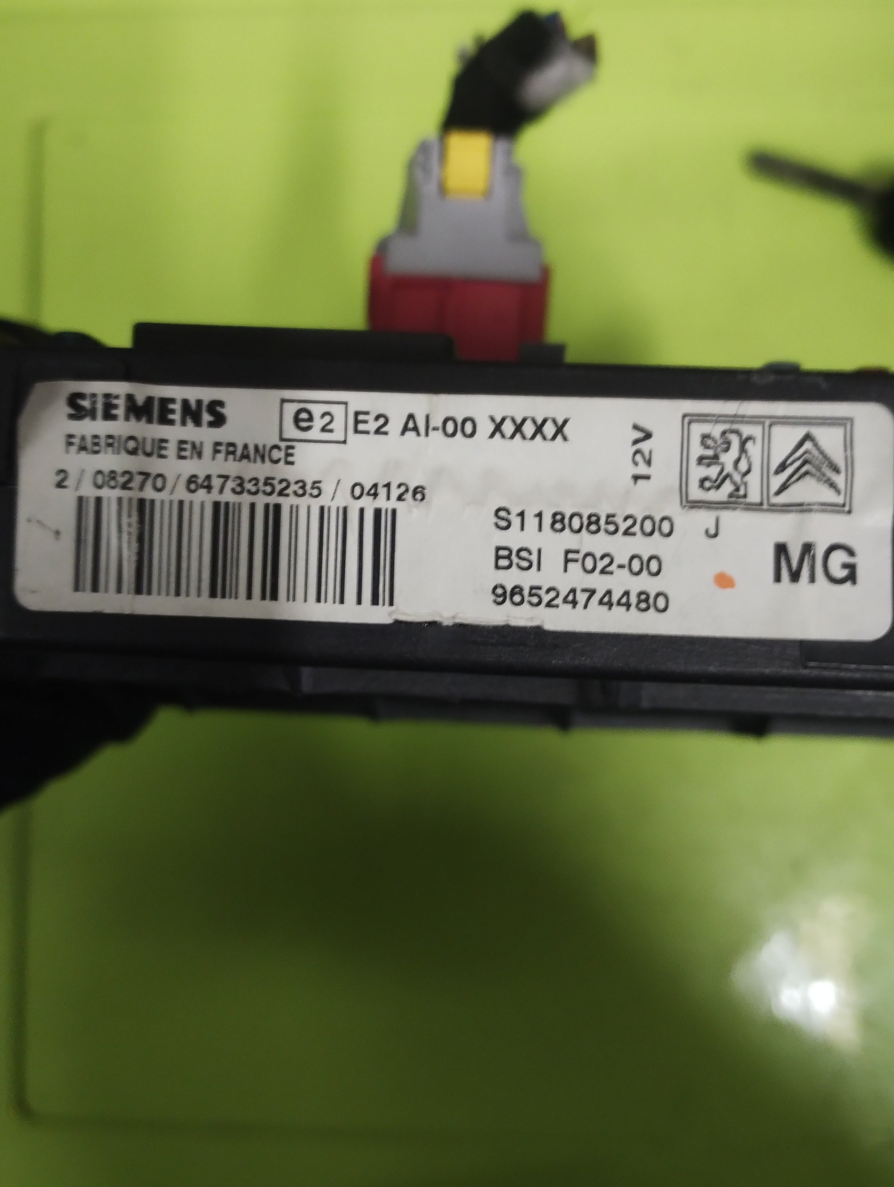 kit accensione Citroen C3 1° serie 9652474480 BODY COMPUTER + 9654305780 ecu