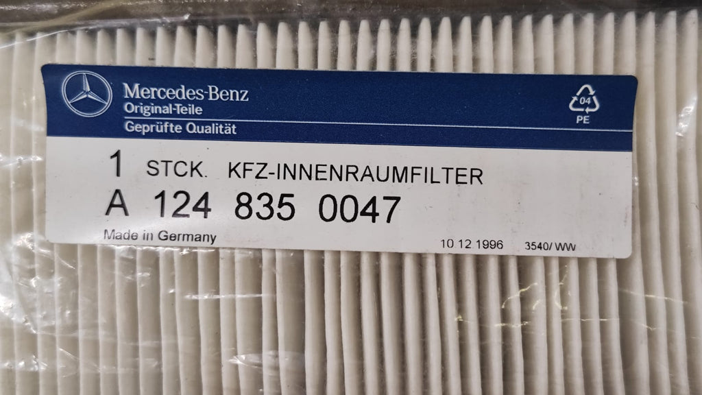 Filtro abitacolo Mercedes-Benz Classe E W124 A1248350047 codice