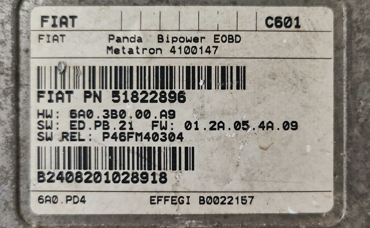 Centralina metano CNG Fiat Panda 51822896 