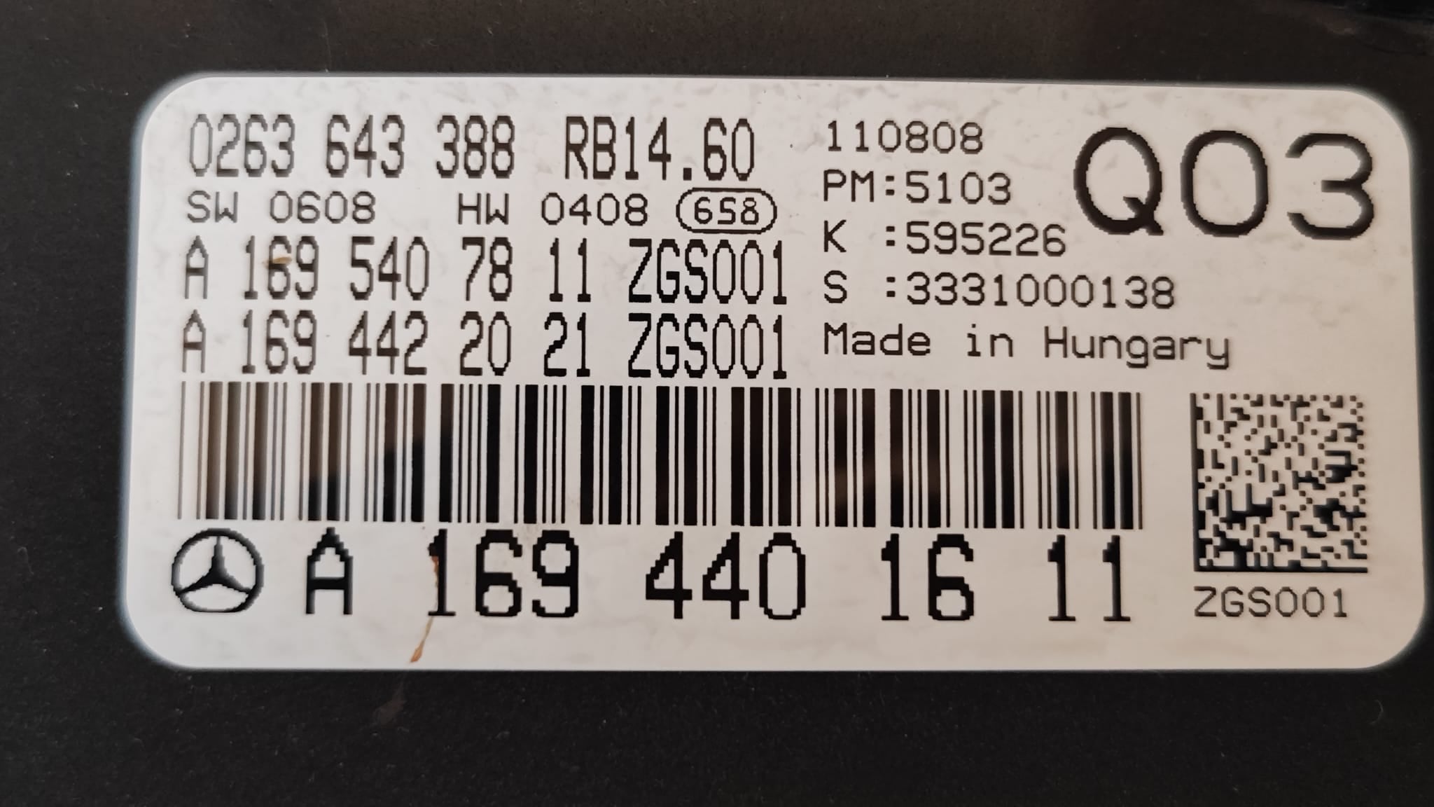 A1694401611 quadro strumenti Mercedes - Benz Classe A W169 Benzina - Debiautomotive