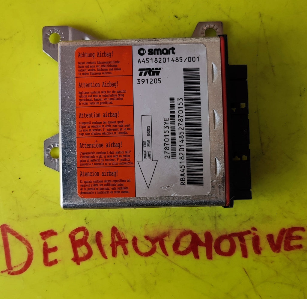A4518201485 27870153YE Centralina sensore airbag Smart ForTwo W451 - Debiautomotive