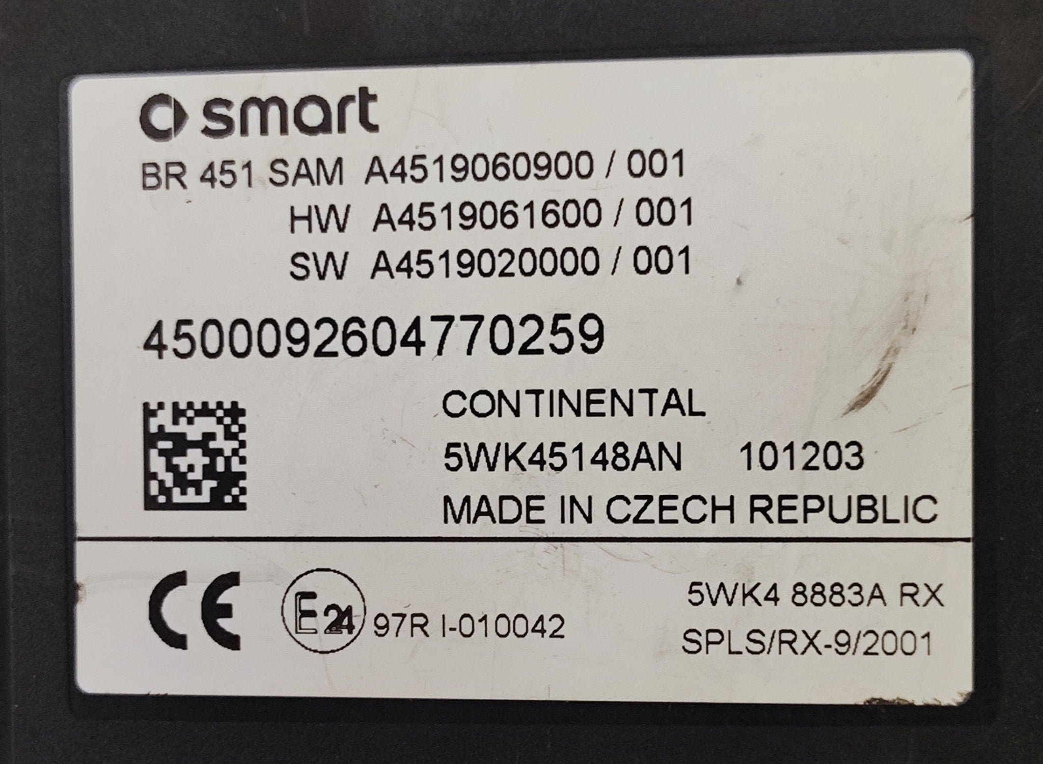 A4519060900 Centralina Sam Smart W451 - Debiautomotive