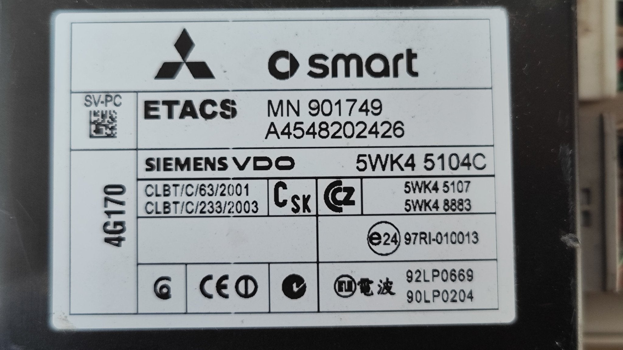 A4548202426 A4545400024 Centralina Body Computer Smart ForFour W454 - Debiautomotive