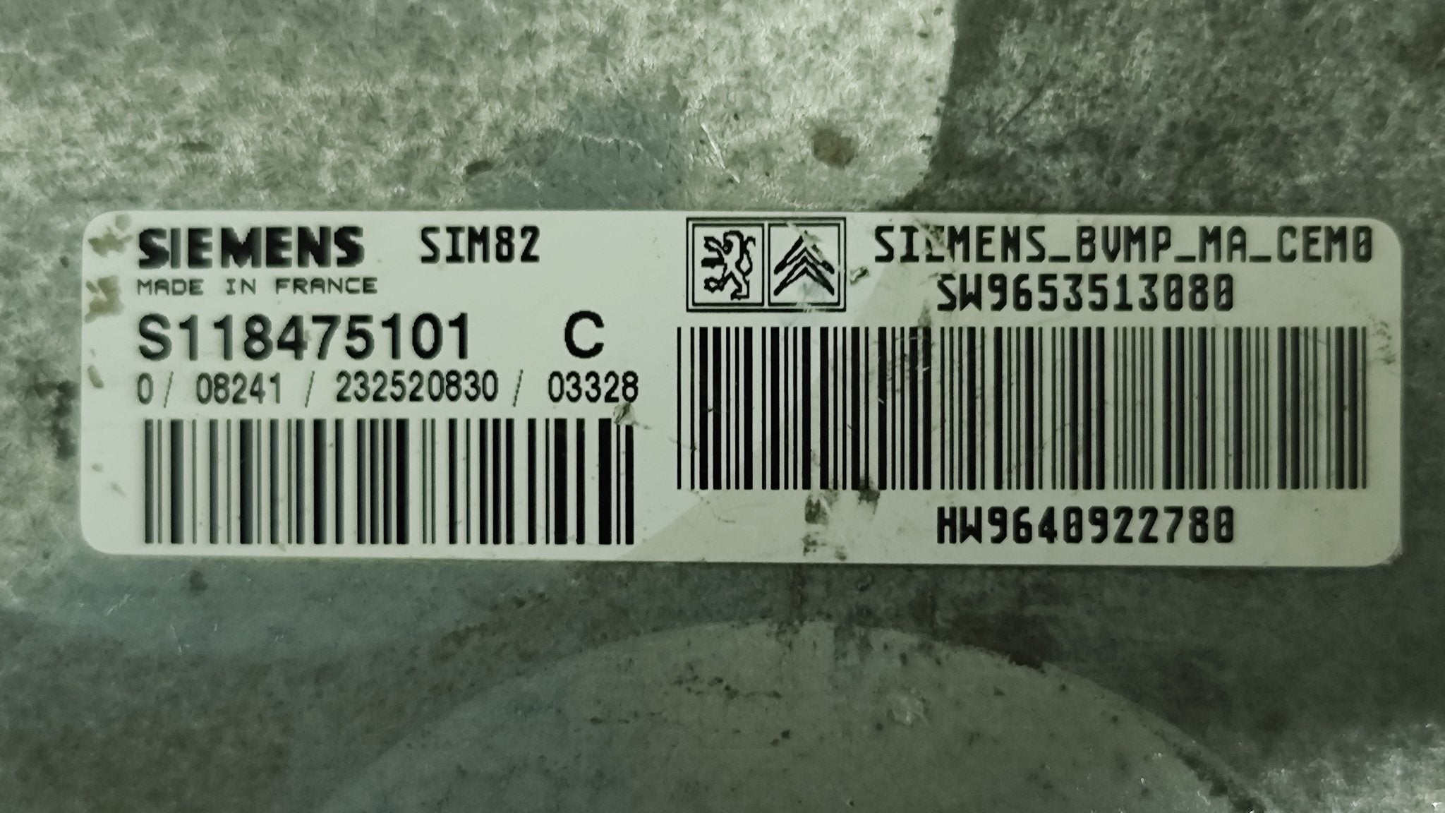 Centralina cambio automatico Citroen C3 SIM82 S118475101C SW9653513080 HW96409227 centraline elettroniche - Debiautomotive