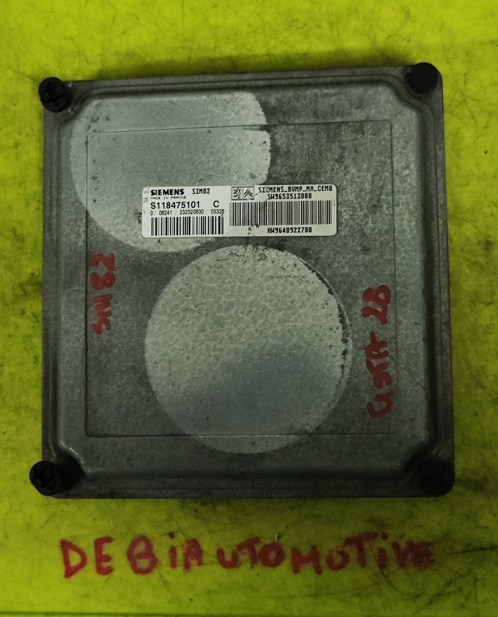 Centralina cambio automatico Citroen C3 SIM82 S118475101C SW9653513080 HW96409227 centraline elettroniche - Debiautomotive
