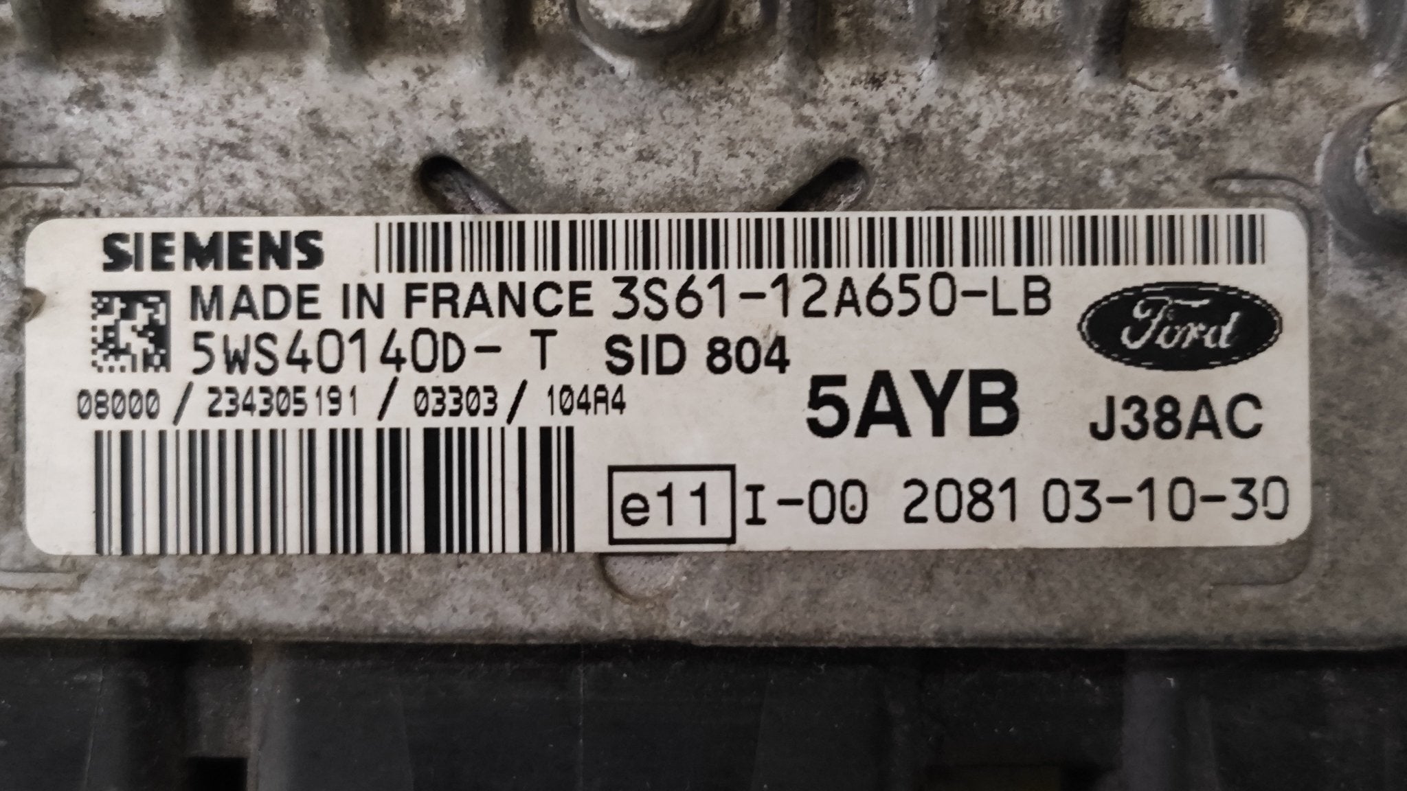 Centralina motore Ford Fiesta 3S61 - 12A650 - LB 5WS40140D - T SID 804 - Debiautomotive