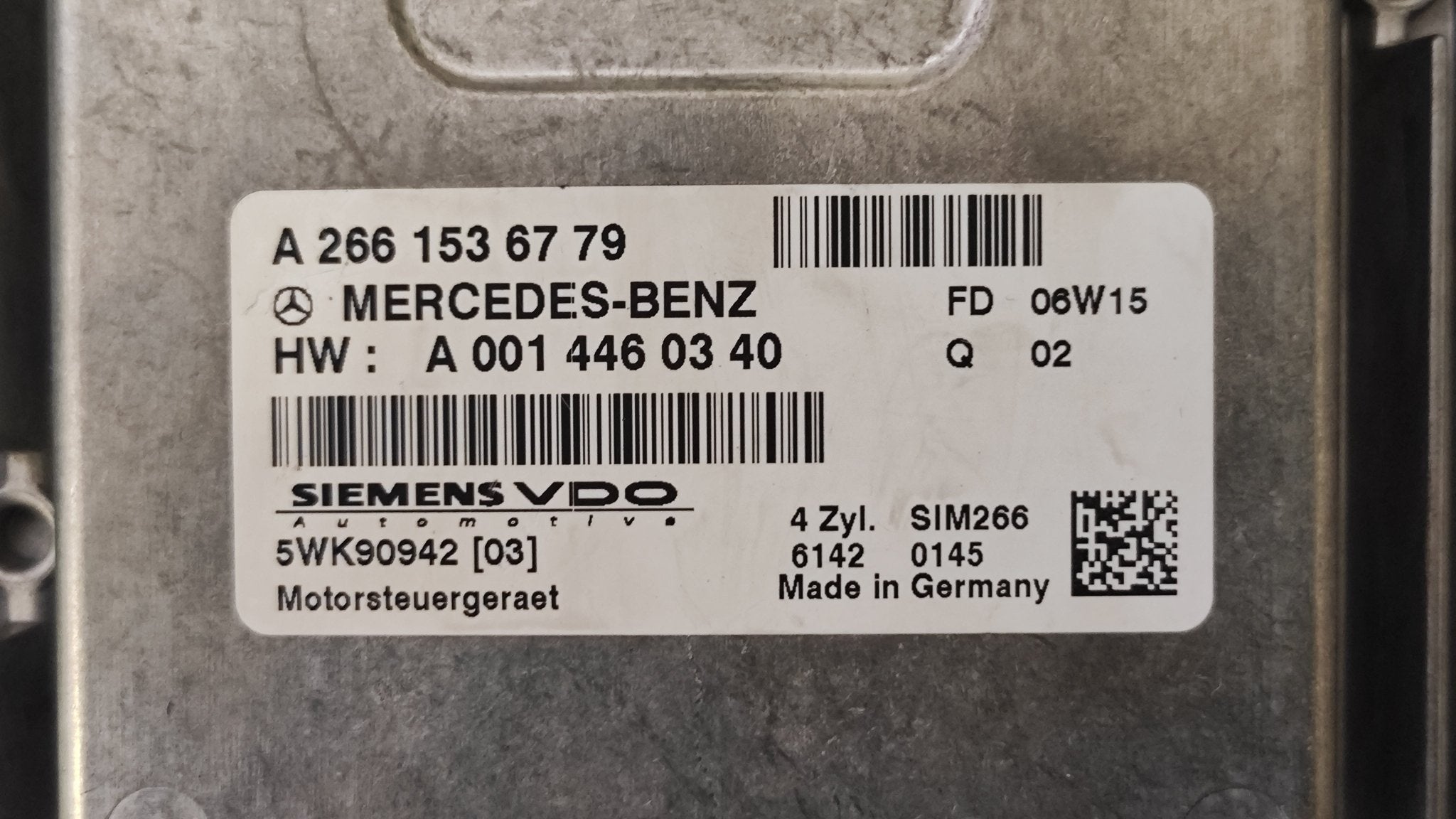 Centralina motore Mercedes - Benz Classe A W169 A2661536779 HW A0014460340 5WK90942 SIM266 - Debiautomotive