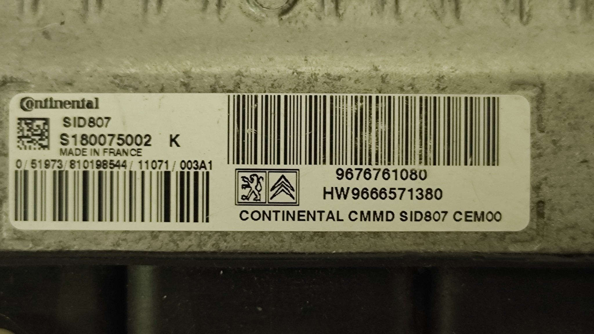 Centralina motore Peugeot Citroen 9676761080 S1800075002 SID807 - Debiautomotive