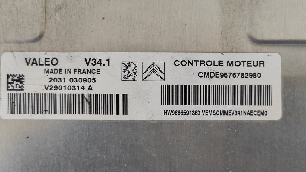 CMDE9676782980 Centralina motore Valeo V34.1 Puegeot 207 Citroen C3 - Debiautomotive