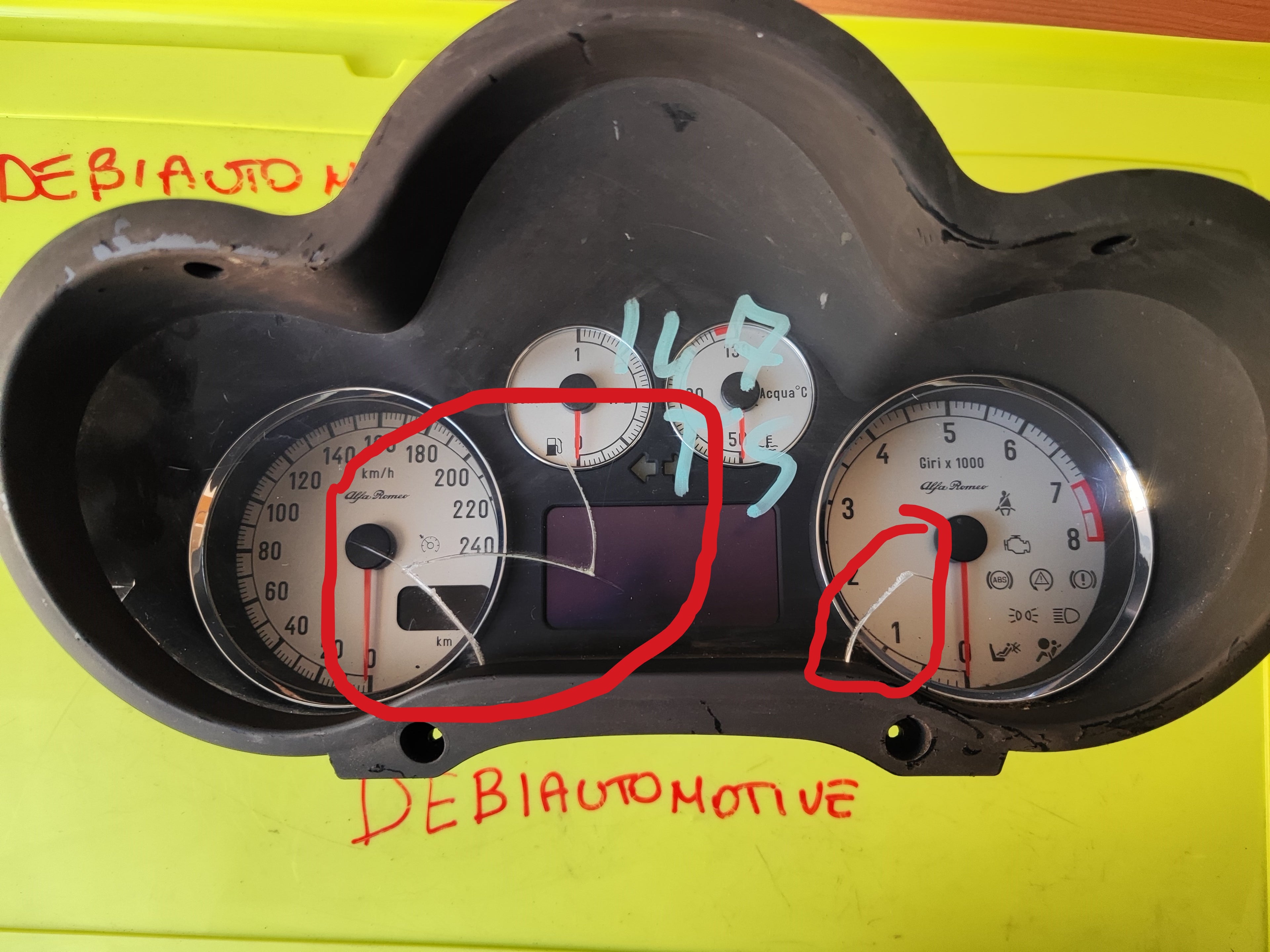 Quadro strumenti Alfa Romeo 147 TS 1.6 B 156063196 110080304043 
