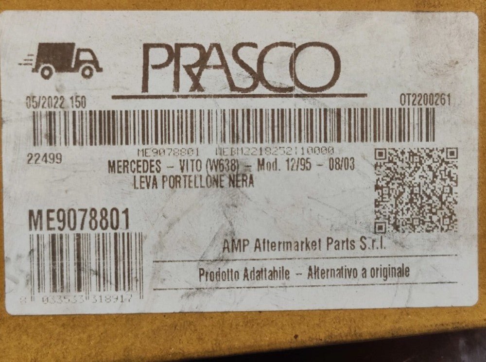 ME9078801 Leva Portellone Nera Mercedes - Vito W638 95/2003 - Debiautomotive