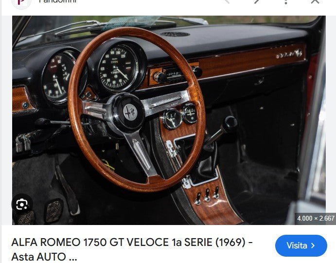 Volante Alfa Romeo 1750 GT Veolce 1°serie 1969 - Debiautomotive